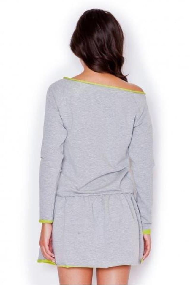 Love Lace Love Lace Women's Sporty Sweatshirt Knit Mini Dress with Tied Waist in Grey - 2