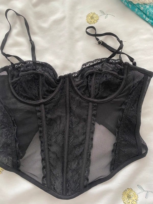 ASOS Design Black Lace Corset Top