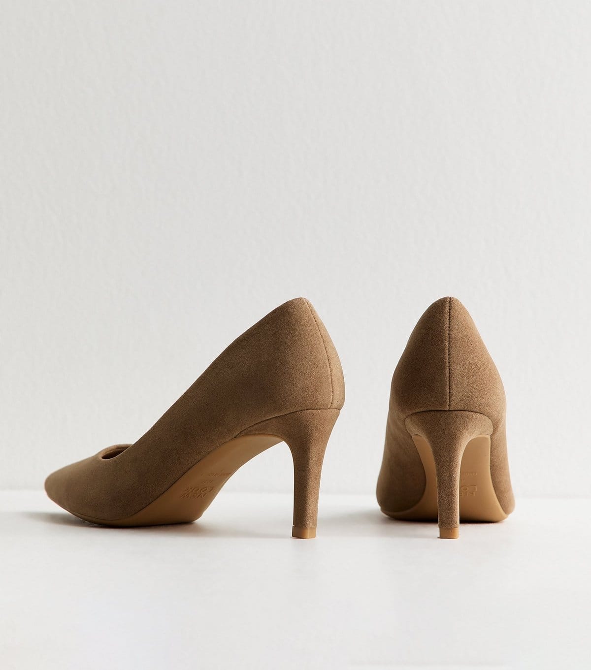 New Look Women's Camel Faux Suede Pointed Toe Court Shoes Vegan New Look - 4