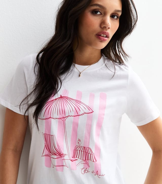 New Look Women's White Deck Chair Print Relaxed T-Shirt New Look - 3