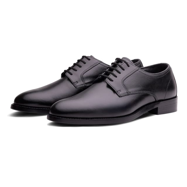 QUIVE London QUIVE London Men's Black Leather Derby Shoes for Work, Business & Smart Casual - 2