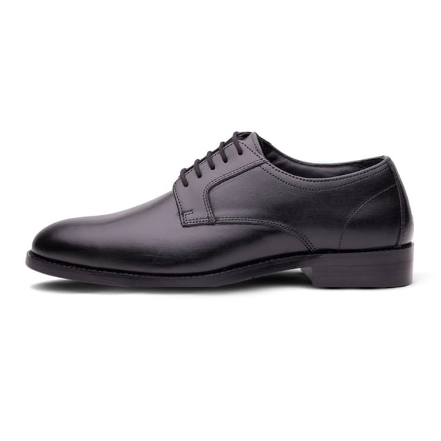 QUIVE London QUIVE London Men's Black Leather Derby Shoes for Work, Business & Smart Casual - 3