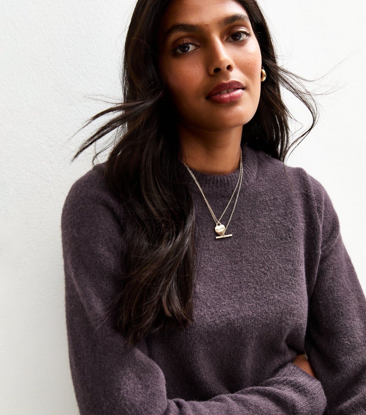 New Look Women's Purple Crew Neck Knit Jumper New Look