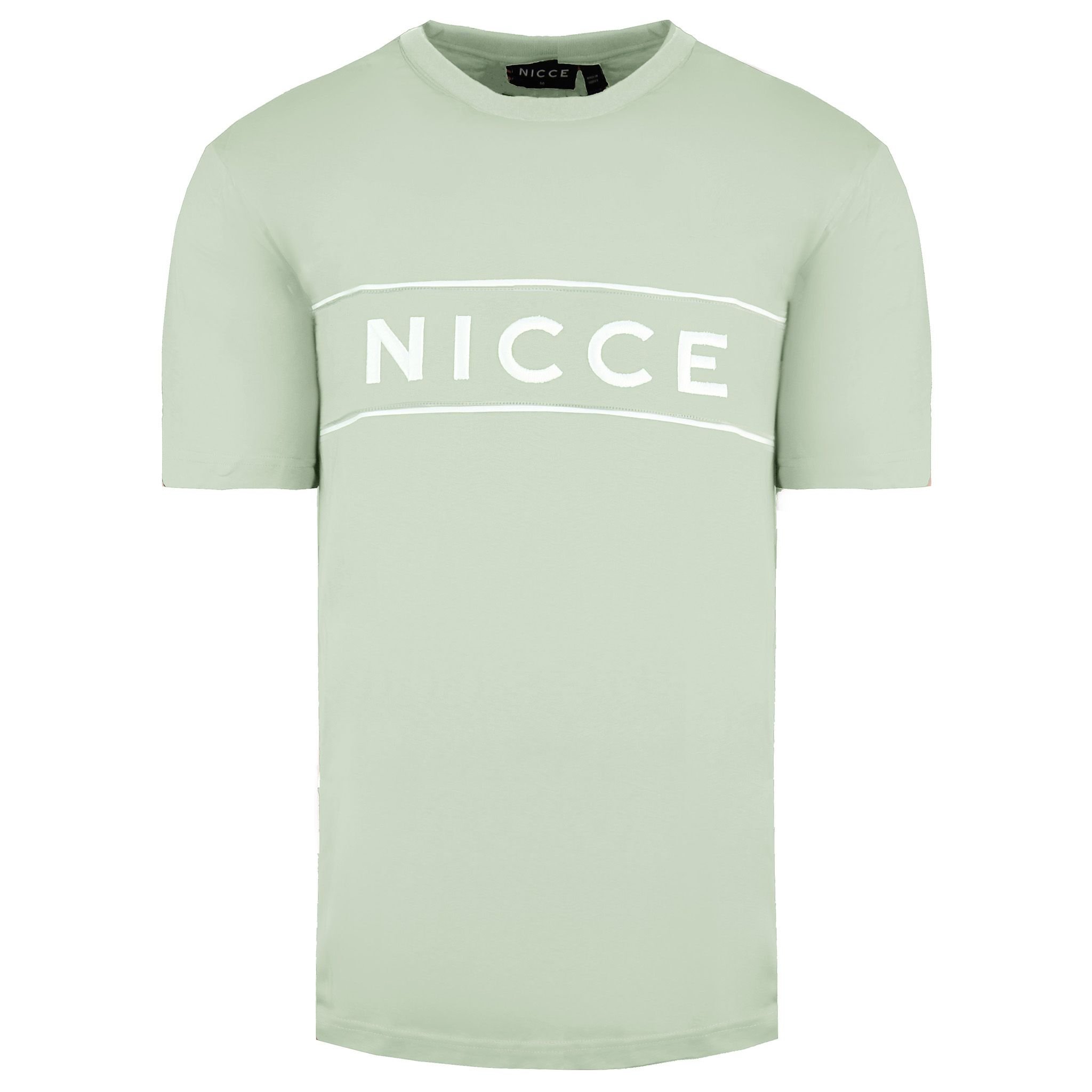 Nicce Nicce Men's Round Neck Short Sleeve Black Geti T-Shirt in Green - 4