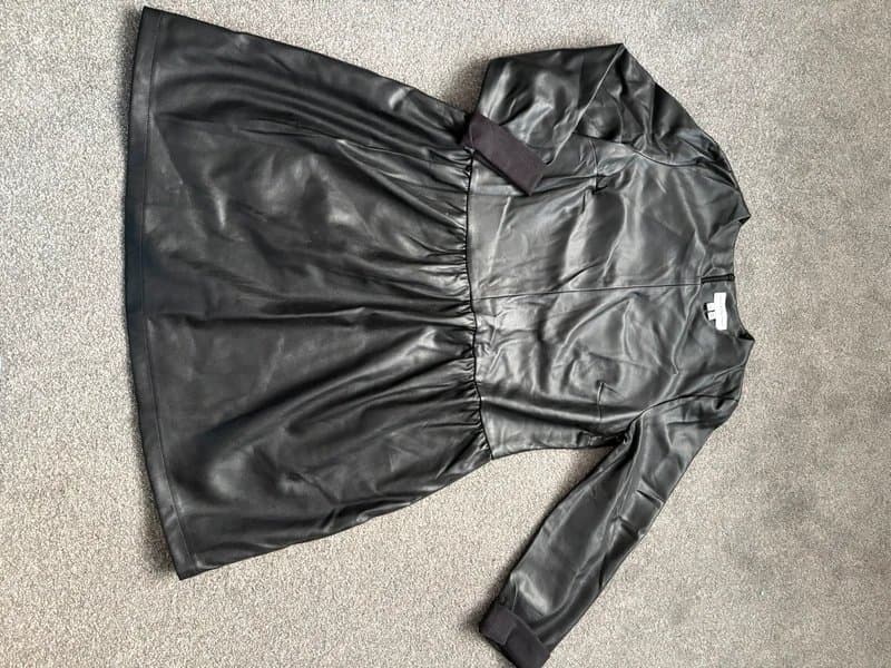 Never Fully Dressed Black faux leather dress