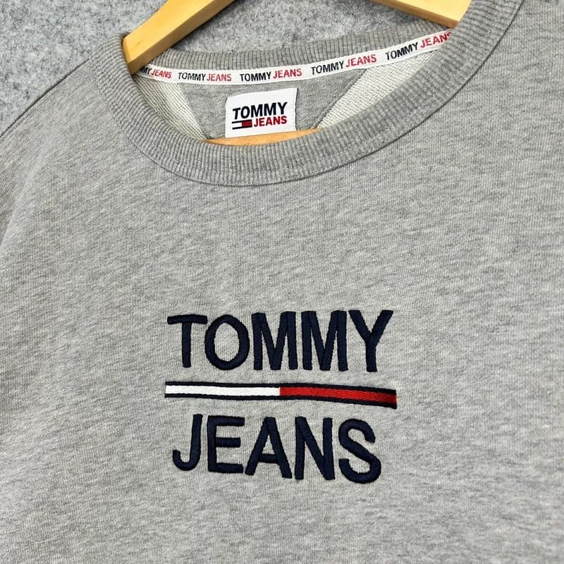 Tommy Hilfiger Tommy Hilfiger Jeans Sweatshirt Mens 3XL Grey Pullover Cotton Jumper C71