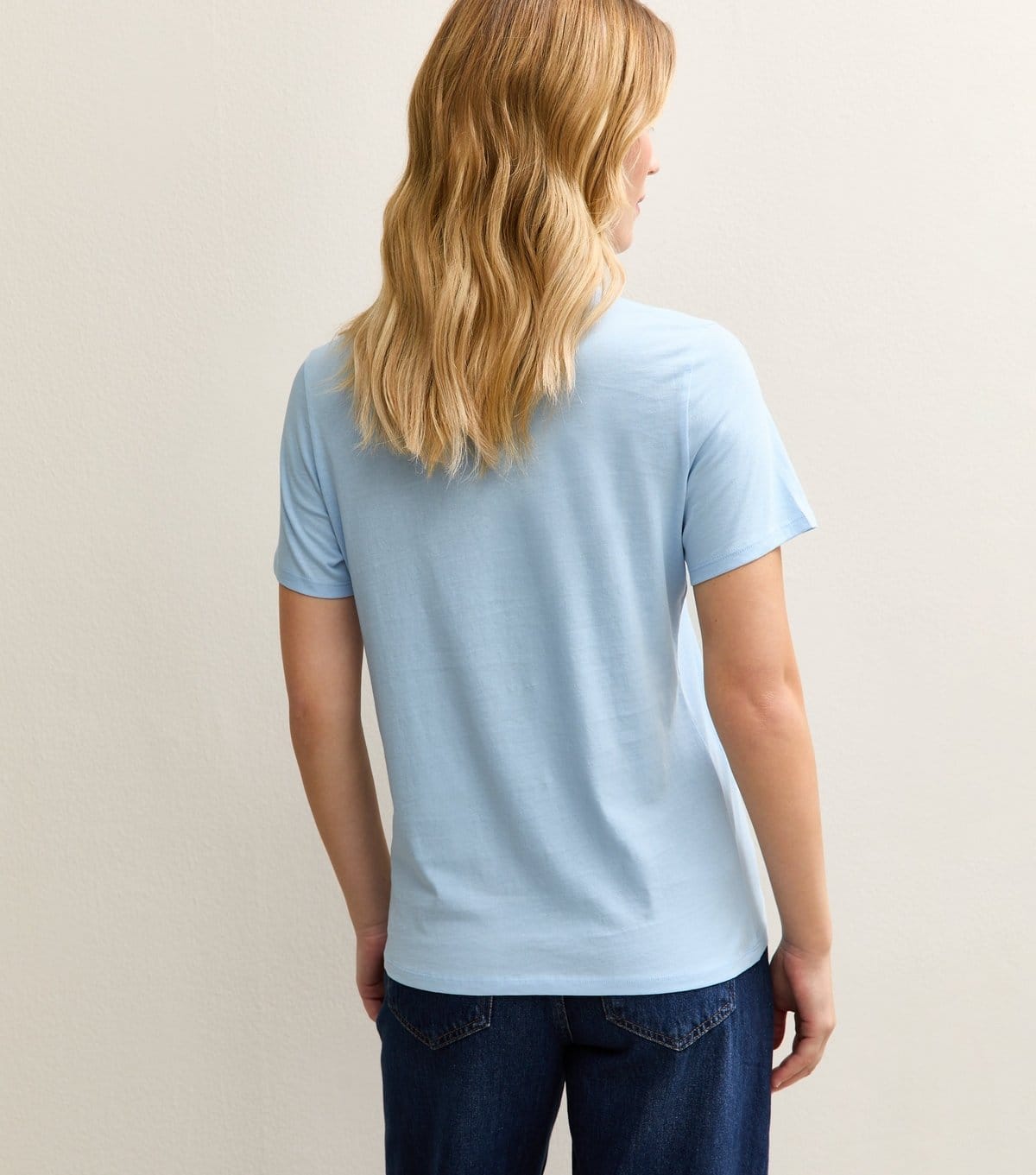 New Look Women's Light Blue Cotton Crew Neck T-Shirt New Look - 4