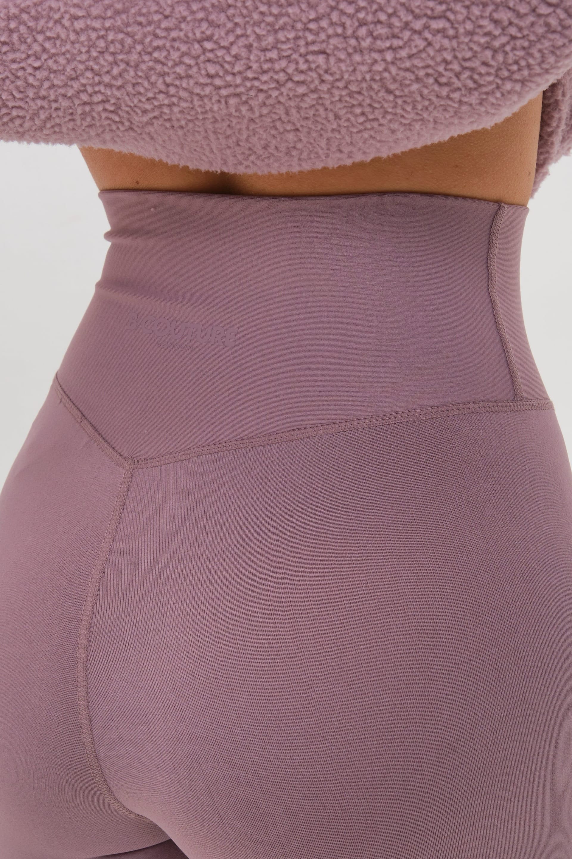 BCouture BCouture Women's Sherpa Fleece Hoodie & Leggings Set in Mauve - 4