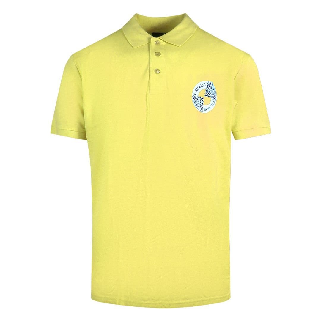 Cavalli Class Cavalli Class Men's Yellow Circle Logo Polo Shirt