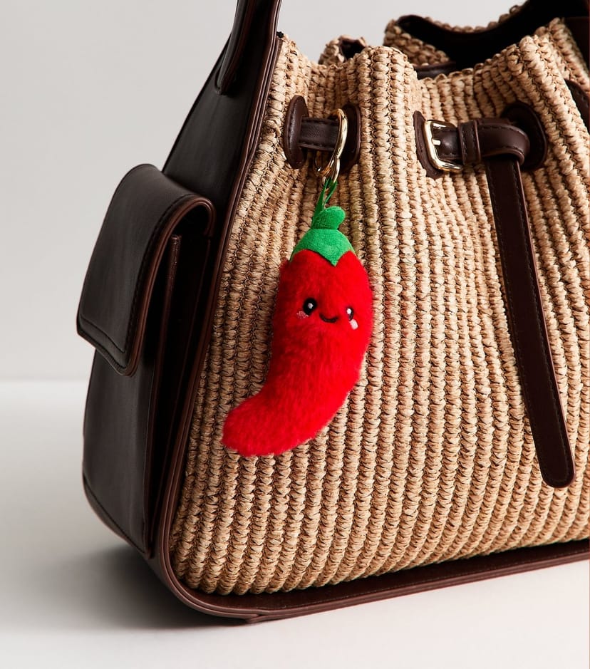 New Look Bright Red Plush Chilli Pepper Bag Charm New Look - 1
