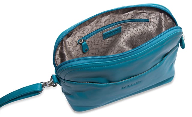 SADDLER SADDLER Women's 'Brooklyn' RFID Adjustable Strap Leather Zip Top Handbag in Teal - 2