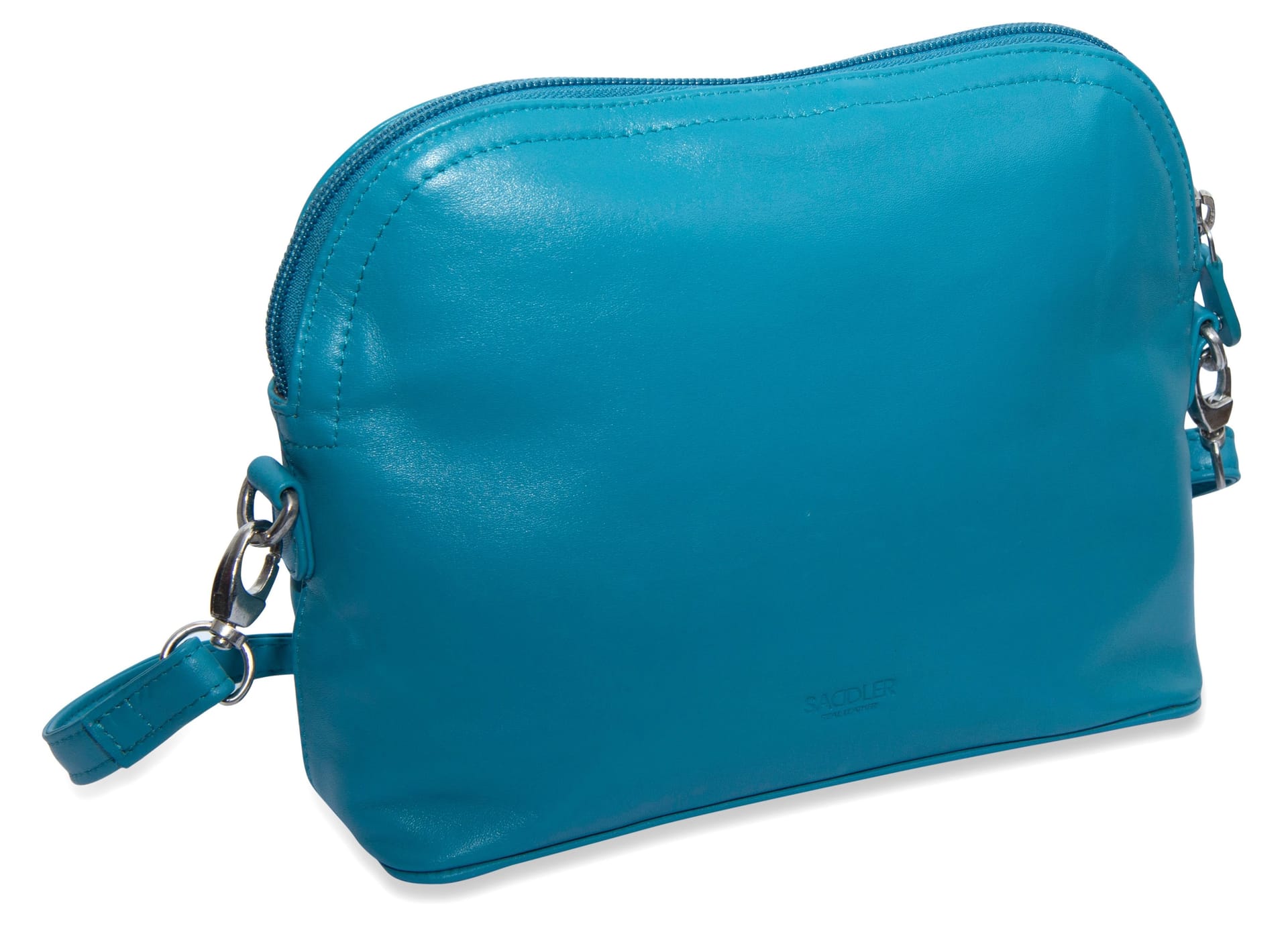 SADDLER SADDLER Women's 'Brooklyn' RFID Adjustable Strap Leather Zip Top Handbag in Teal - 4