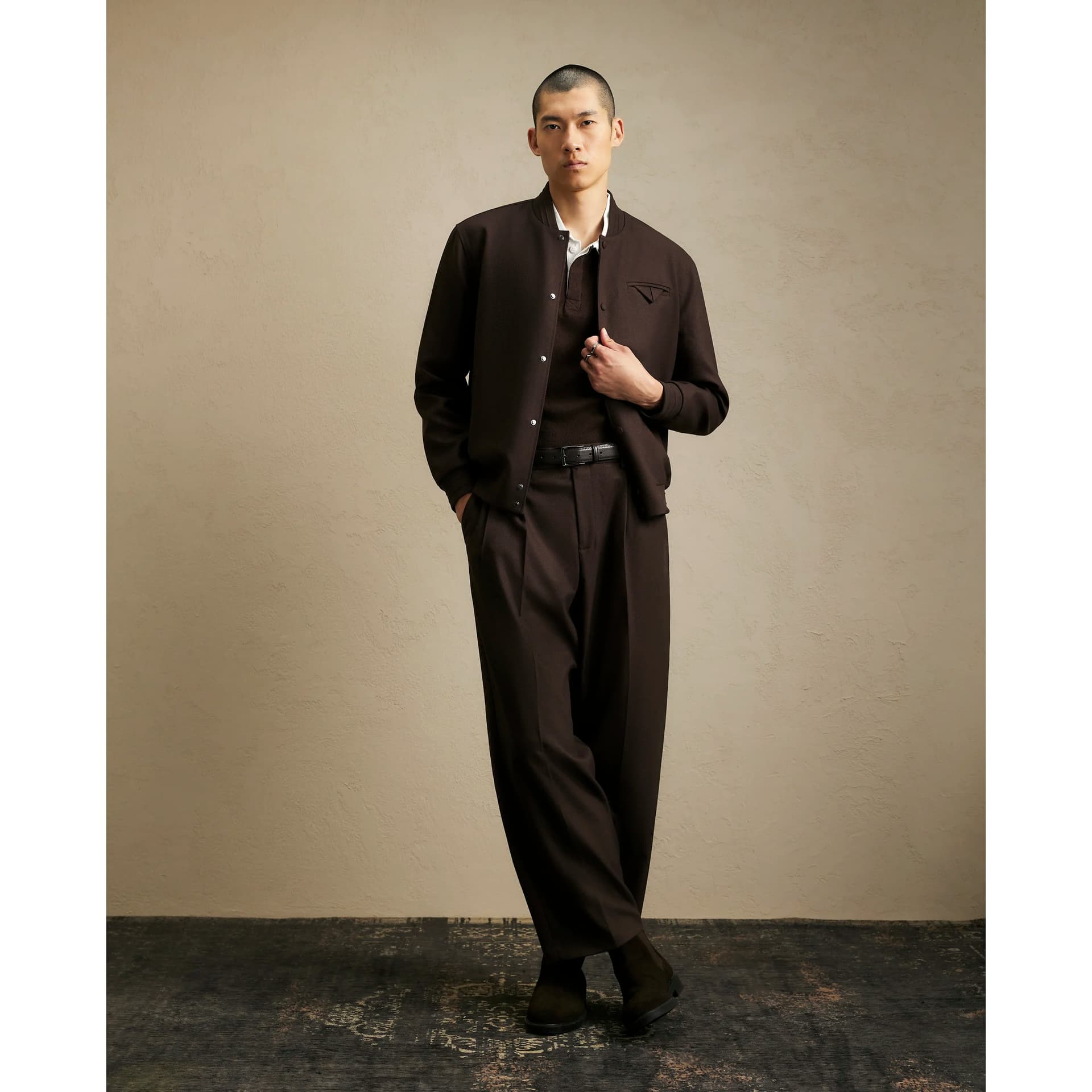 River Island Mens River Island Brown Wide Fit Twill Trousers