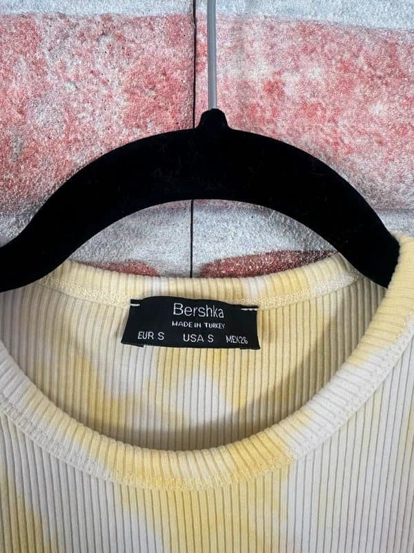 Bershka Yellow Cotton Tie Dye Dress