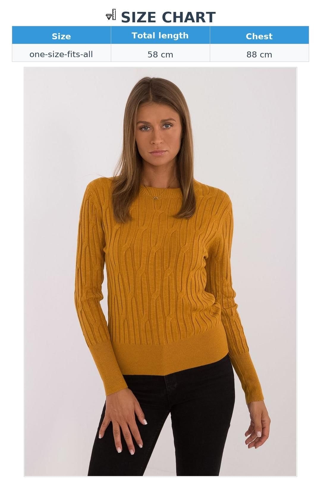 Love Lace Love Lace Women's Viscose Nylon Polyester Round Neck Sweater in Mustard - 4