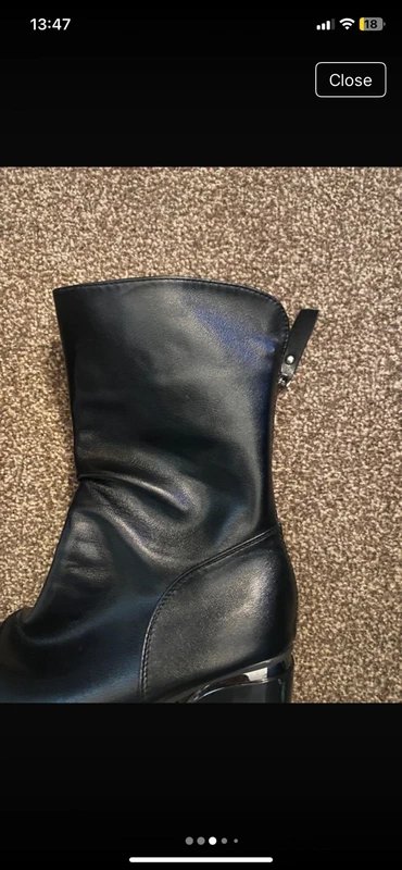 ASOS ASOS Black Faux Leather Metal Trim Zip Back Ankle Boots sz 5 Great Condition - 1