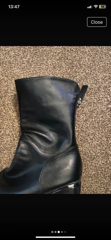 ASOS ASOS Black Faux Leather Metal Trim Zip Back Ankle Boots sz 5 Great Condition