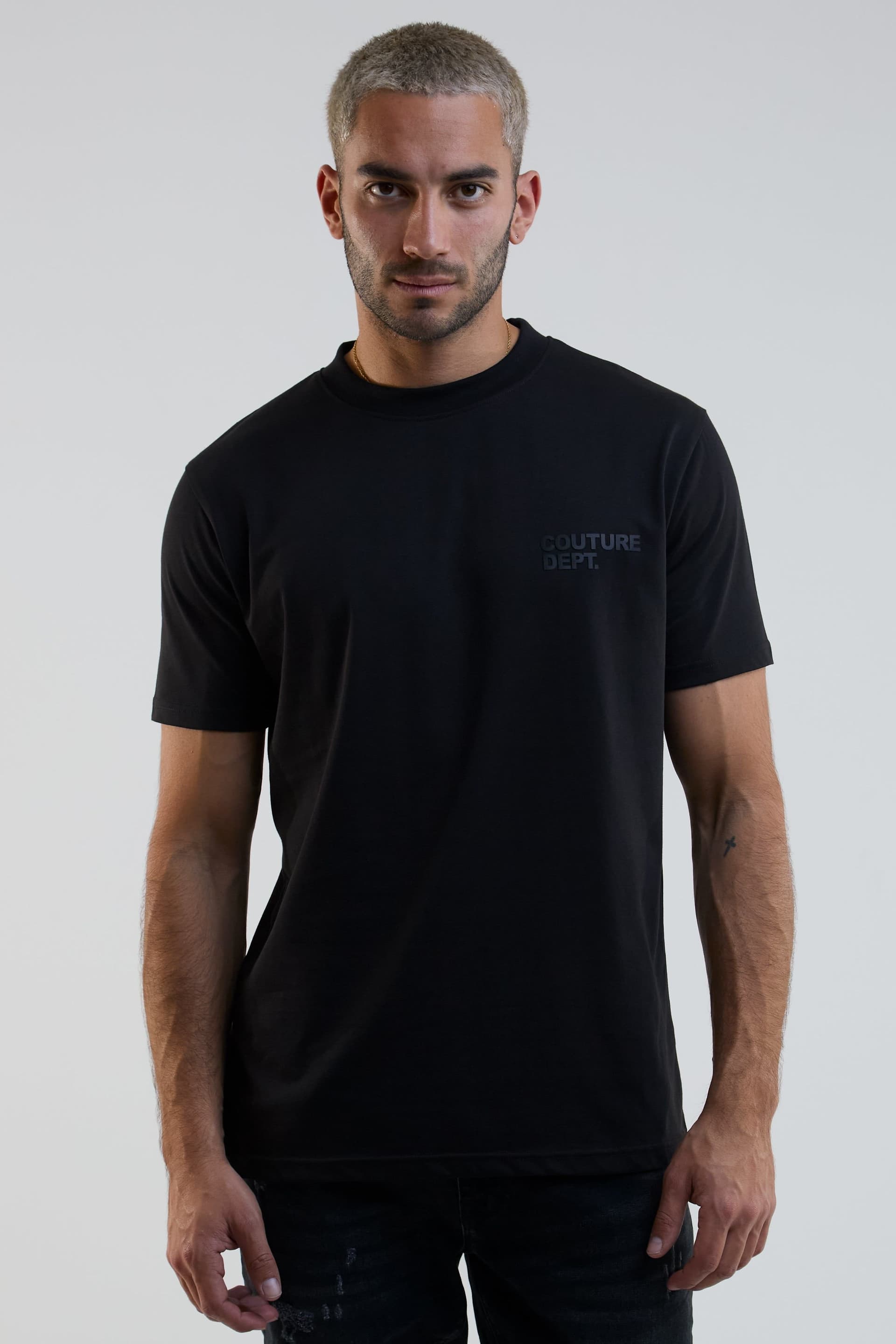 BCouture BCouture Men's Regular Fit Cotton T-Shirt in Black