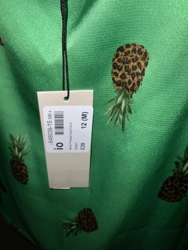 Never Fully Dressed Never fully dressed vest top in green with pineapples -