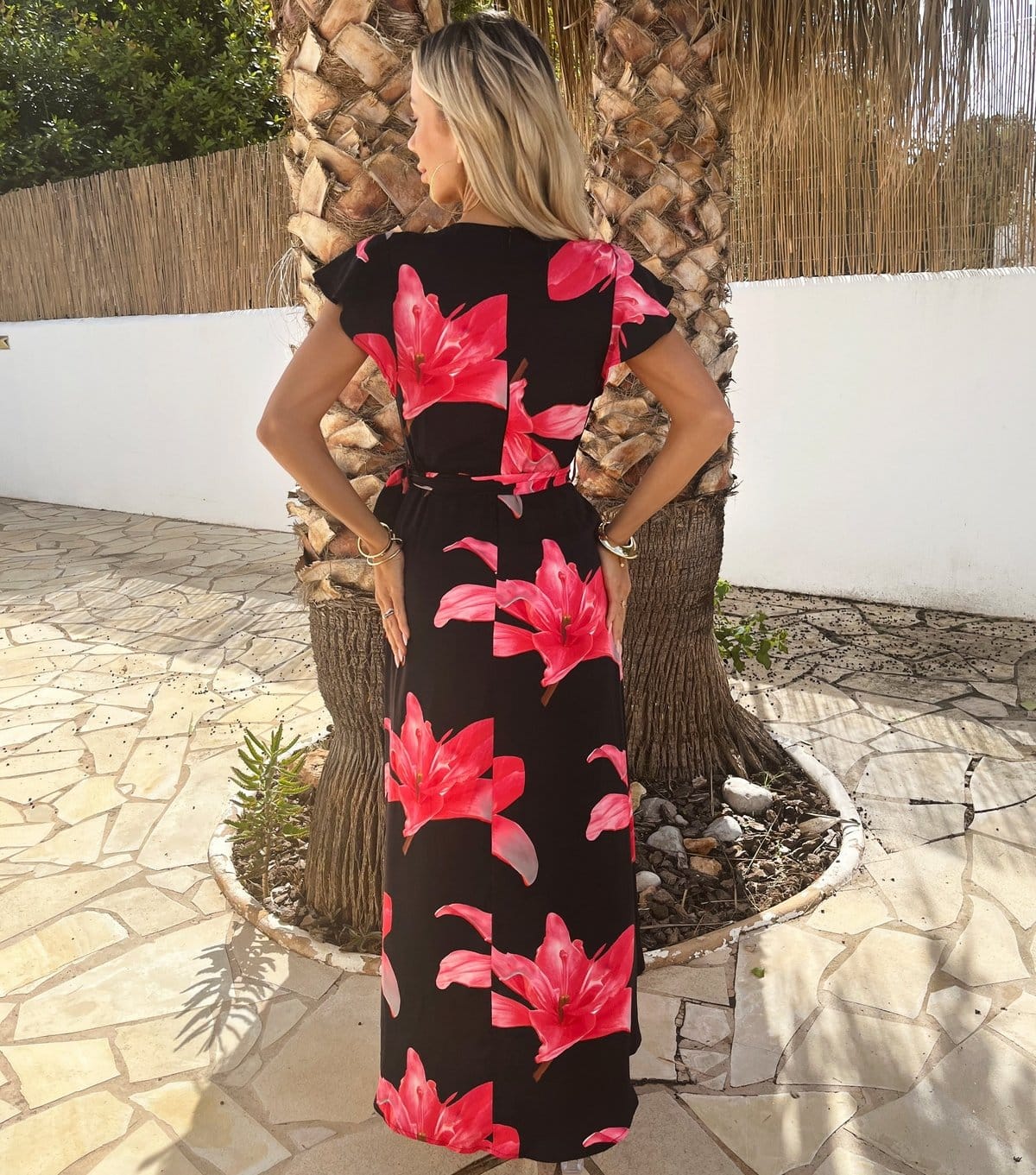 AX Paris Women's Black Floral Wrap Midi Dress AX Paris New Look - 4