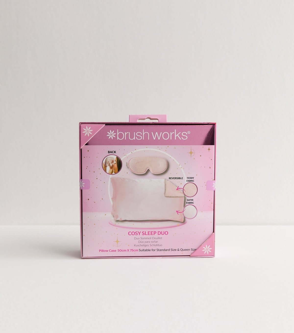 Brushworks Pink Pillow Case & Eye Mask Cosy Sleep Duo Brushworks New Look
