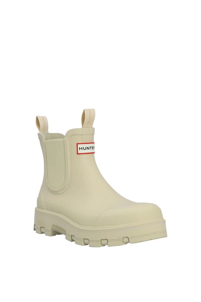 Hunter Hunter Women's Unisex Elements Elastic Chelsea Boot Gravel in Cream - 2