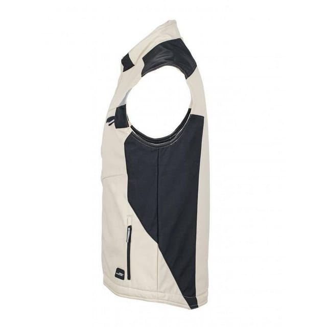 James and Nicholson James and Nicholson Men's Craftsmen Strong Softshell Gilet in Stone - 3