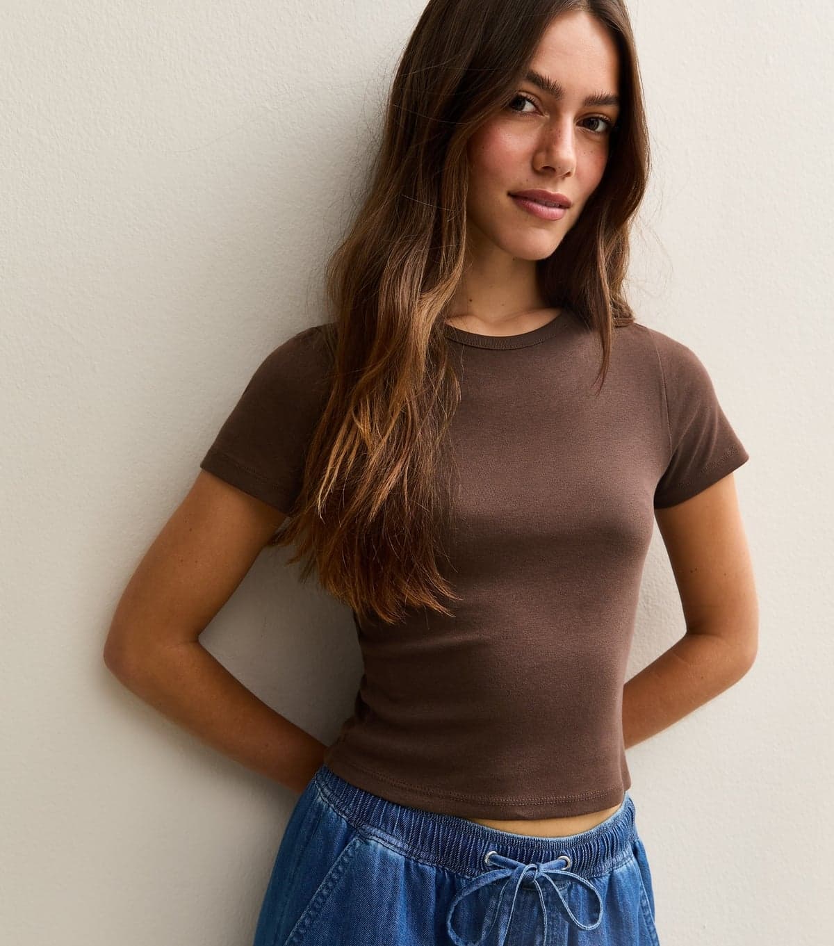 New Look Women's Petite Brown Short Sleeve T-Shirt New Look
