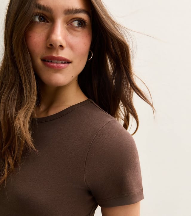 New Look Women's Petite Brown Short Sleeve T-Shirt New Look - 2