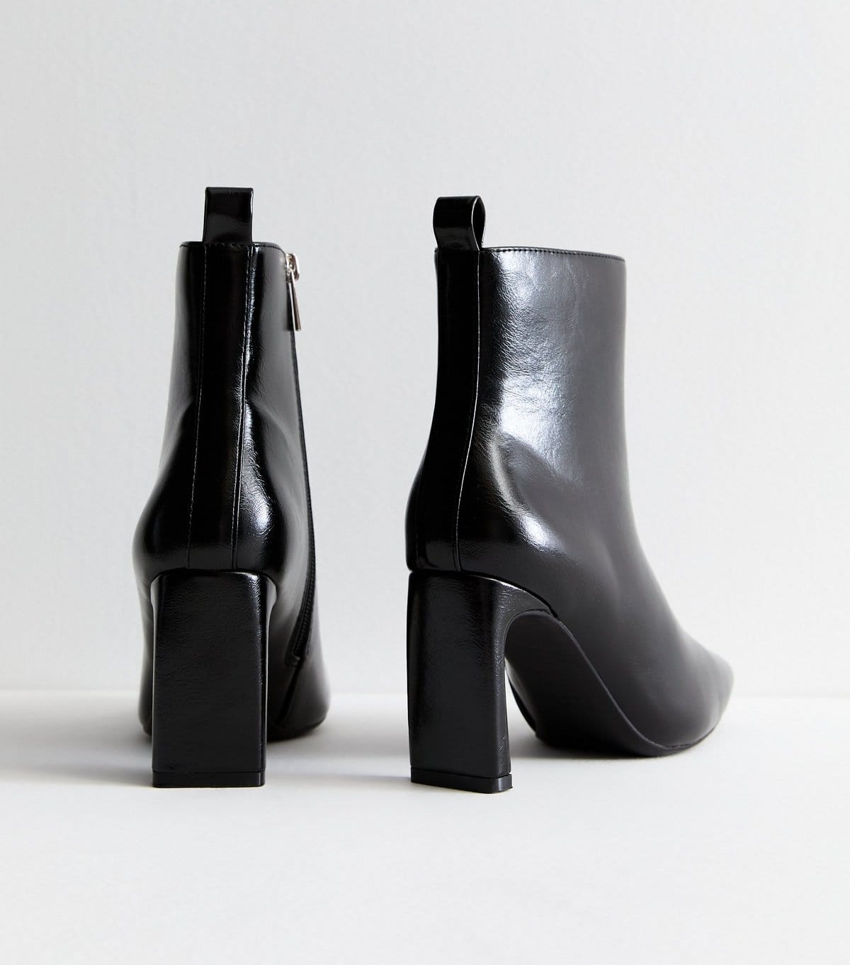 New Look Women's Black Square-Toe Ankle Boots Vegan New Look - 4