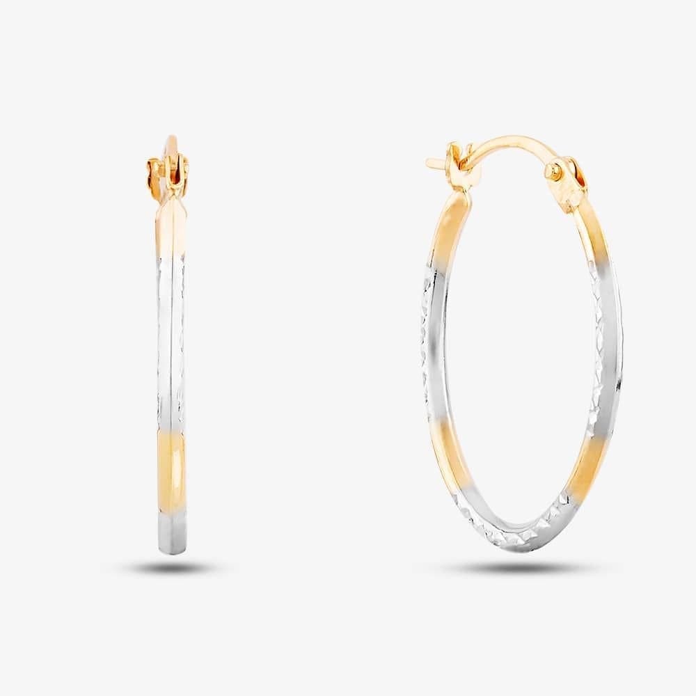 T.H.Baker T.H.Baker Two-Tone Gold Hoop Earrings