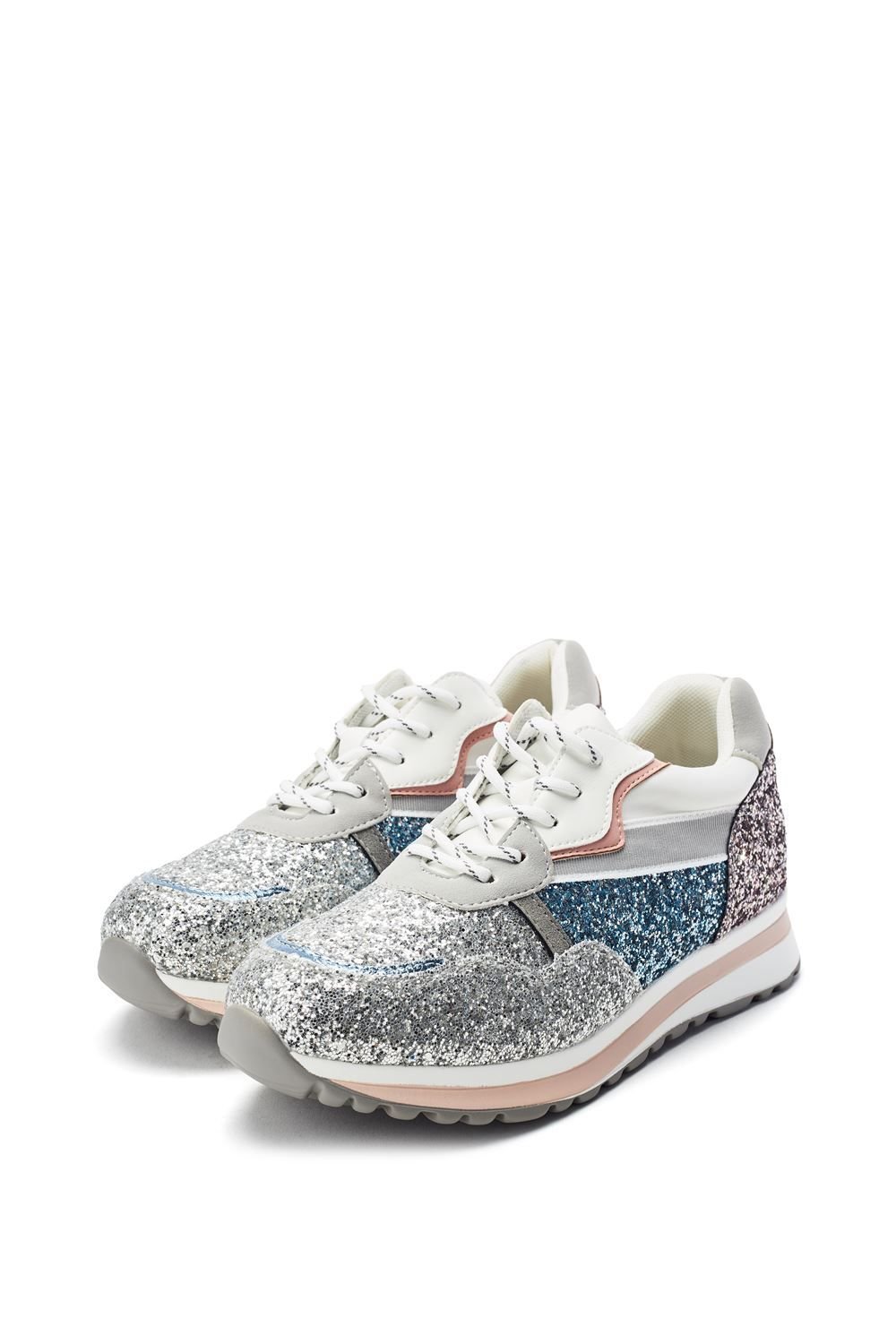 Moda In Pelle Moda In Pelle Women's 'Iskara' Porvair Chunky Trainers in Silver - 2