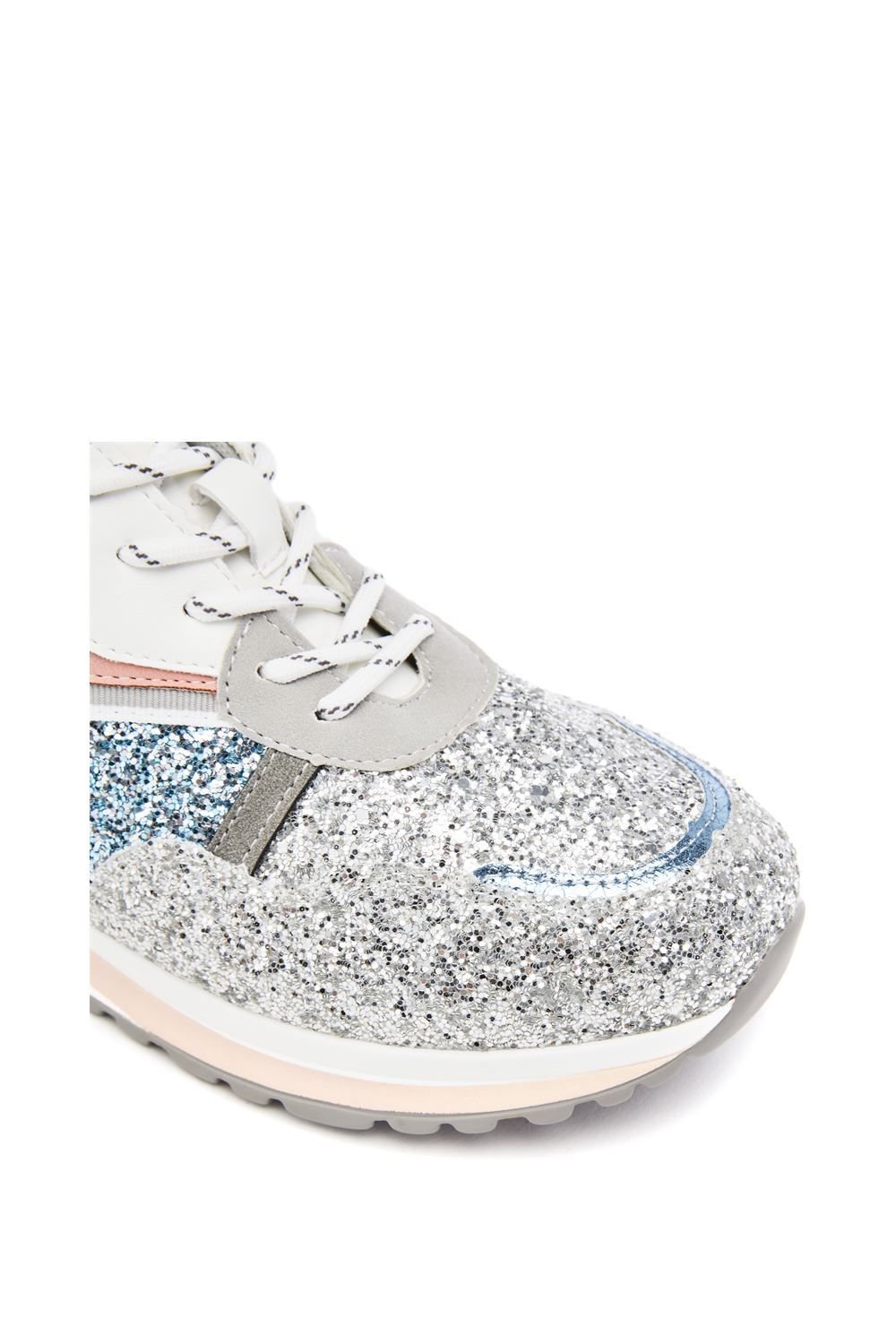 Moda In Pelle Moda In Pelle Women's 'Iskara' Porvair Chunky Trainers in Silver - 4