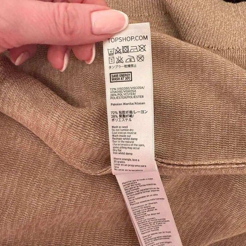 Topshop Neutral Topshop Knitted Tunic