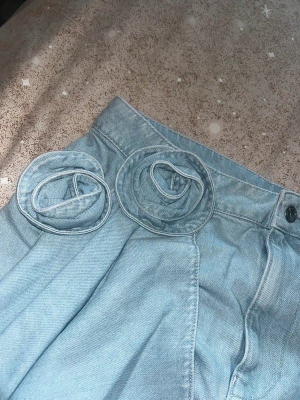 ASOS ASOS Luxe corsage drape denim skirt