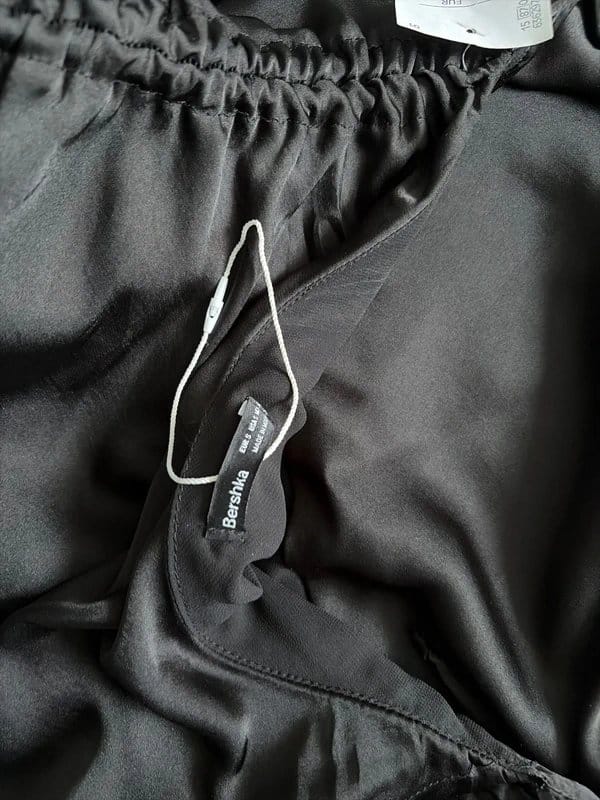 Bershka Black Satin Midi Dress