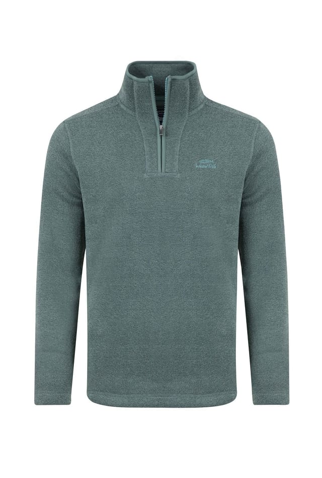 Weird Fish Weird Fish Men's Stowe 1/4 Zip Soft Knit Fleece in Dark Green - 2