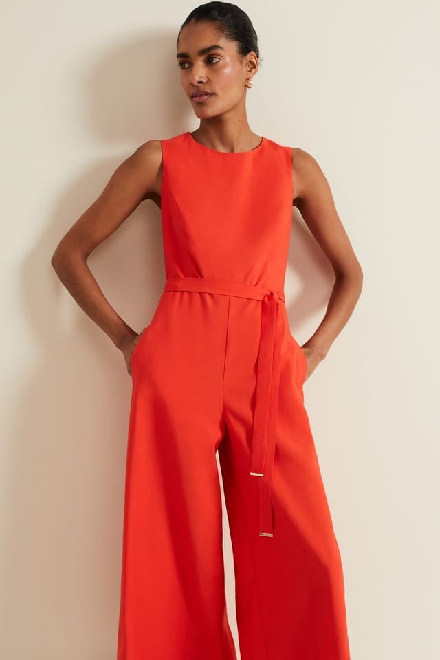 Phase Eight Phase Eight Women's Marta Sleeveless Wide-Leg Jumpsuit in Scarlet - 3