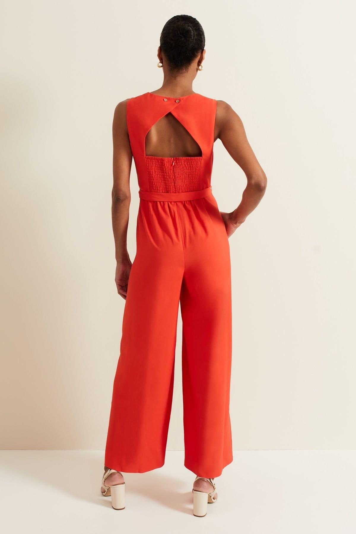 Phase Eight Phase Eight Women's Marta Sleeveless Wide-Leg Jumpsuit in Scarlet - 4