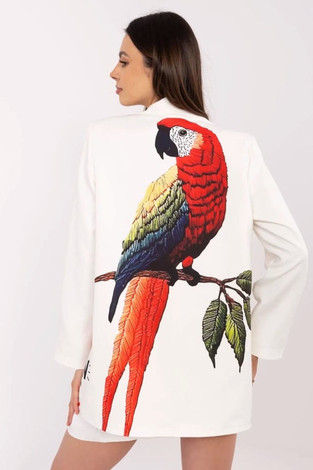 Love Lace Love Lace Women's Casual Printed Viscose Polyester Blazer in White - 3