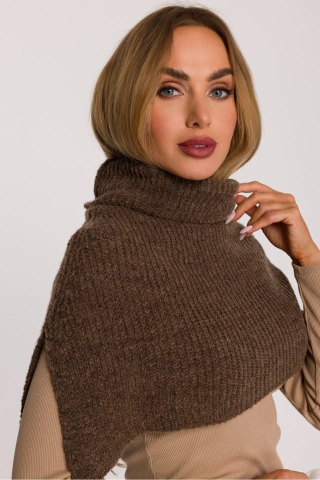 Love Lace Love Lace Women's Cozy Infinity Scarf Chimney Style with High Collar Slip On Warm in Brown - 2