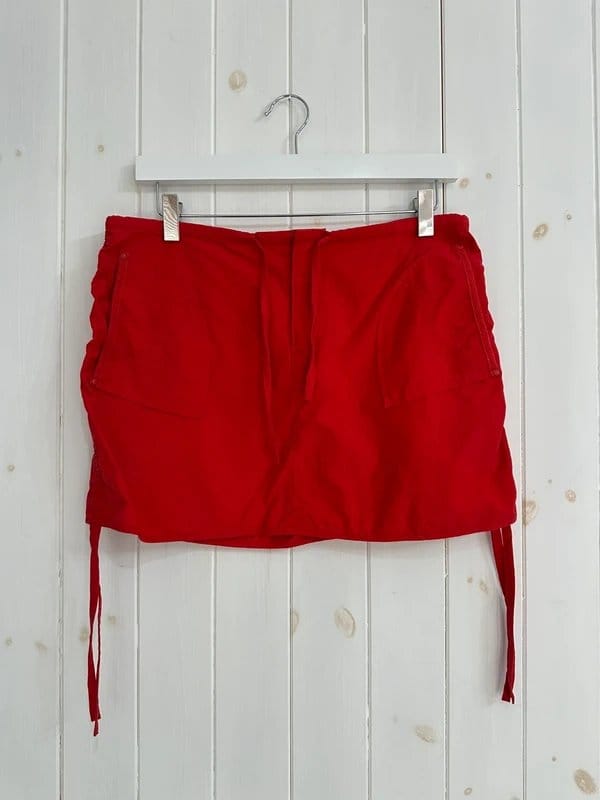 Miss Selfridge Miss Selfridge red cargo mini ruched skirt - 1