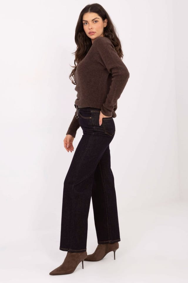 Love Lace Love Lace Women's High Waist Straight Leg Cotton Elastane Jeans Style 221960 in Blue - 2