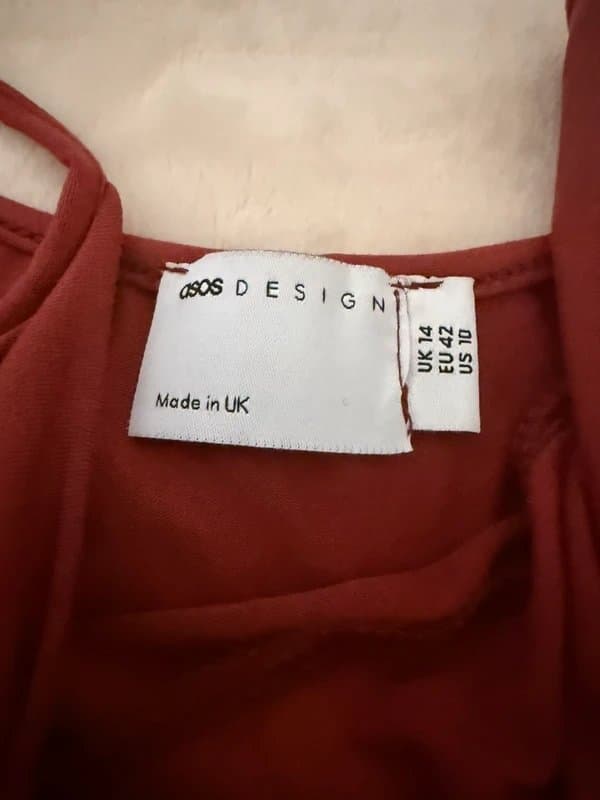 ASOS Burgundy Spaghetti Strap Dress Size 10 Lightweight