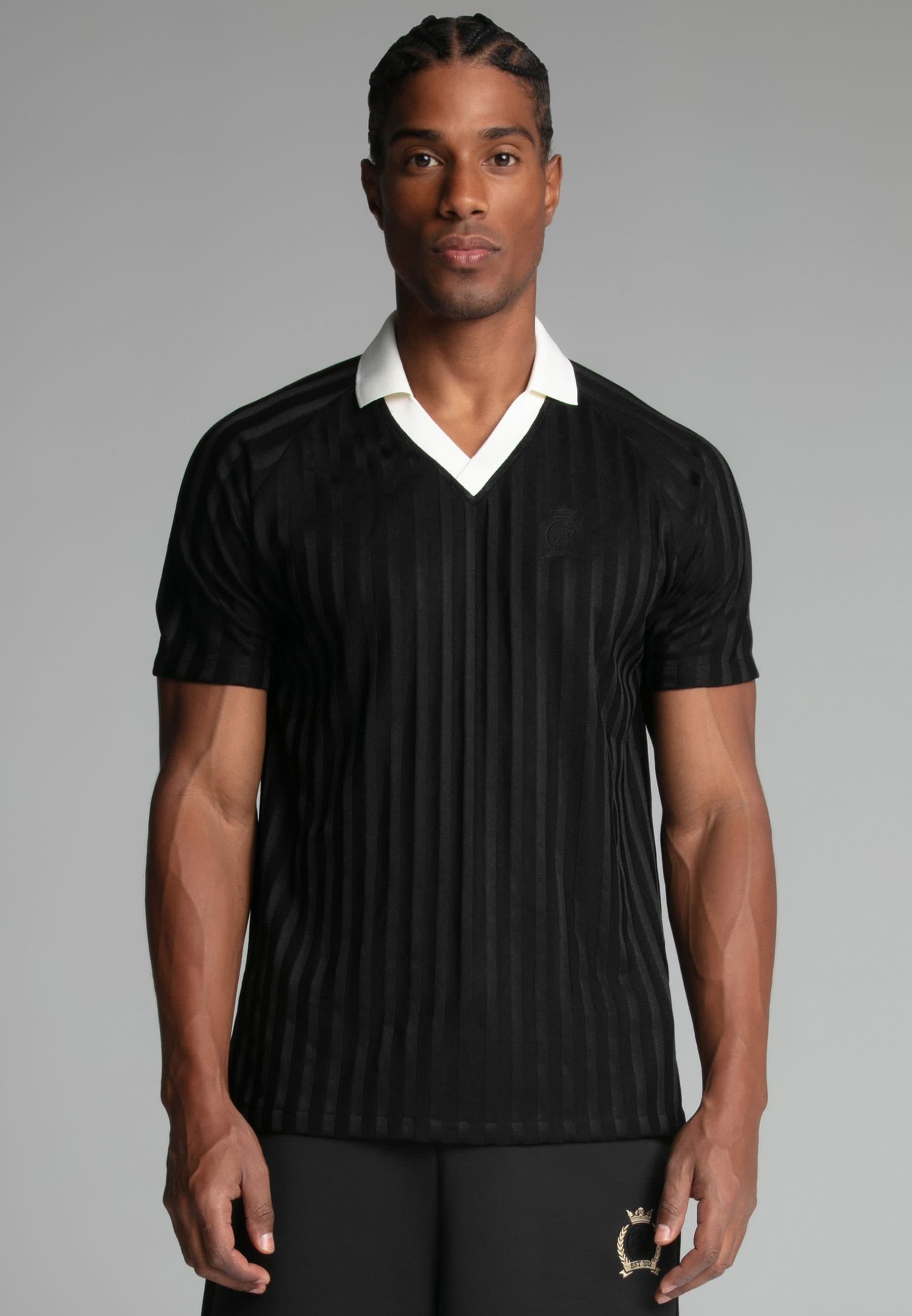 SikSilk SikSilk Men's Black Polo T-Shirt
