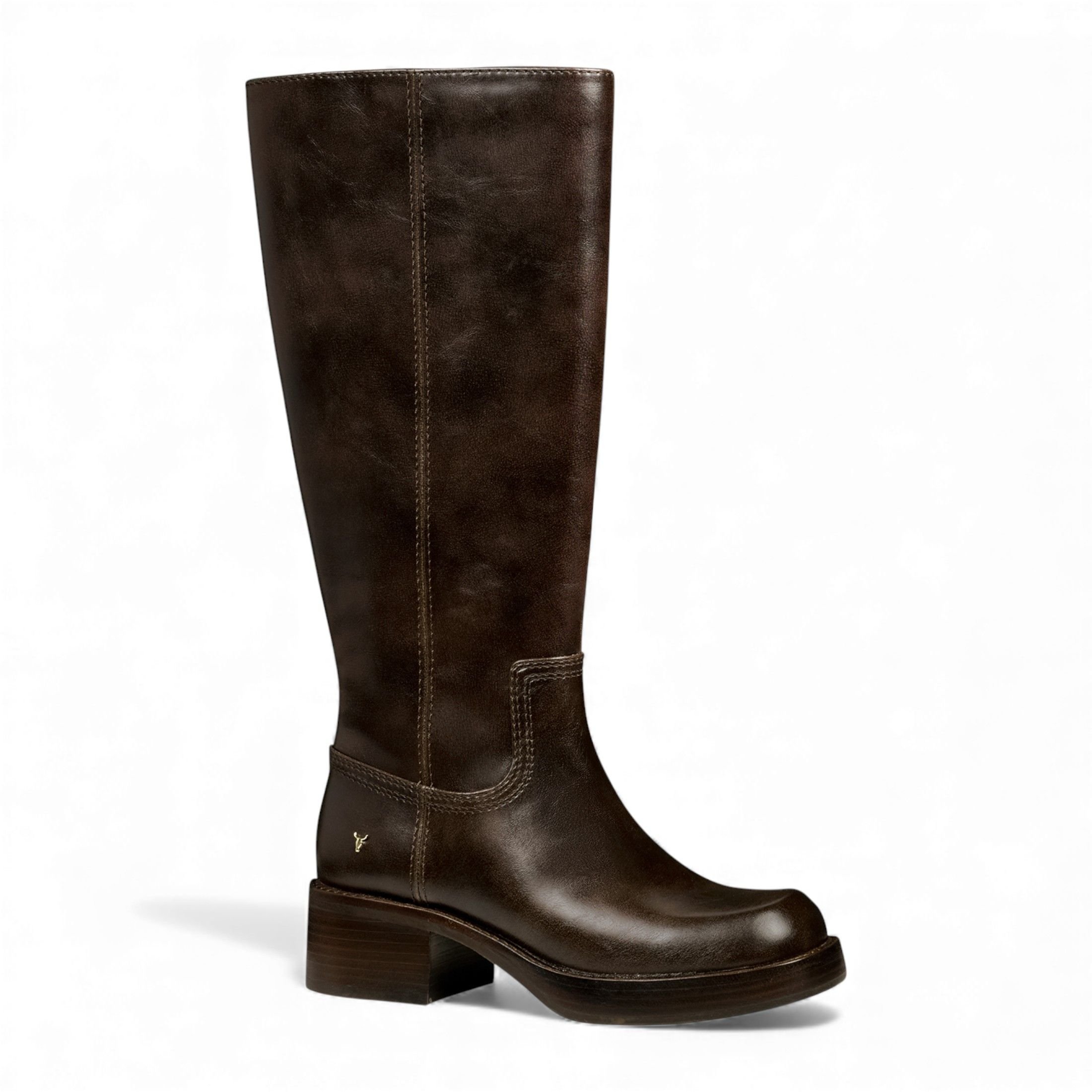 Windsor Smith Windsor Smith Women's Faux Leather Knee-High Western Riding Boots - Technique in Brown - 2