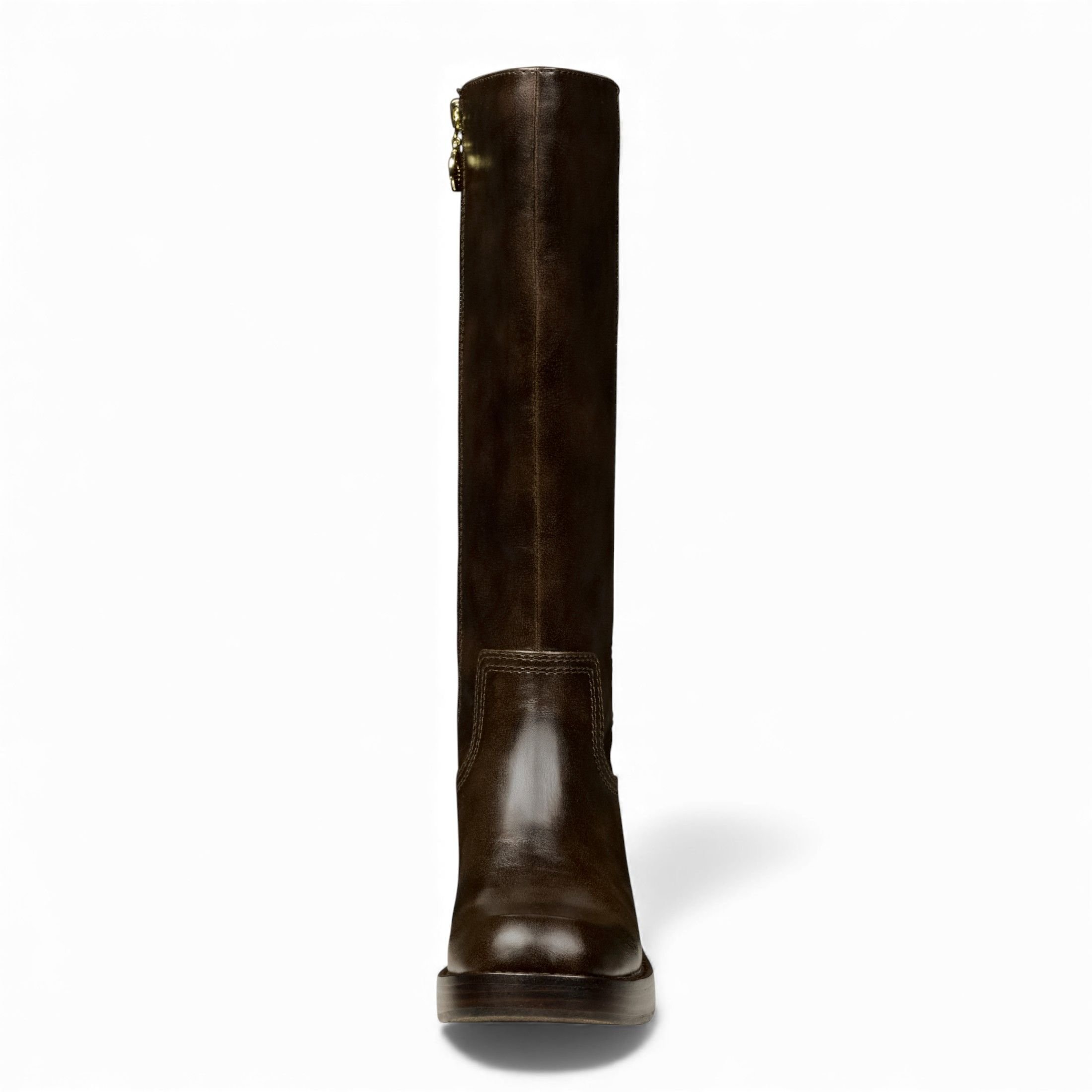 Windsor Smith Windsor Smith Women's Faux Leather Knee-High Western Riding Boots - Technique in Brown - 4