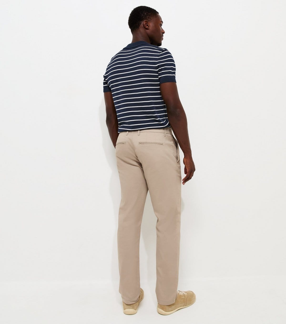 New Look Men's Stone Cotton Rich Slim Fit Chino Trousers New Look - 4