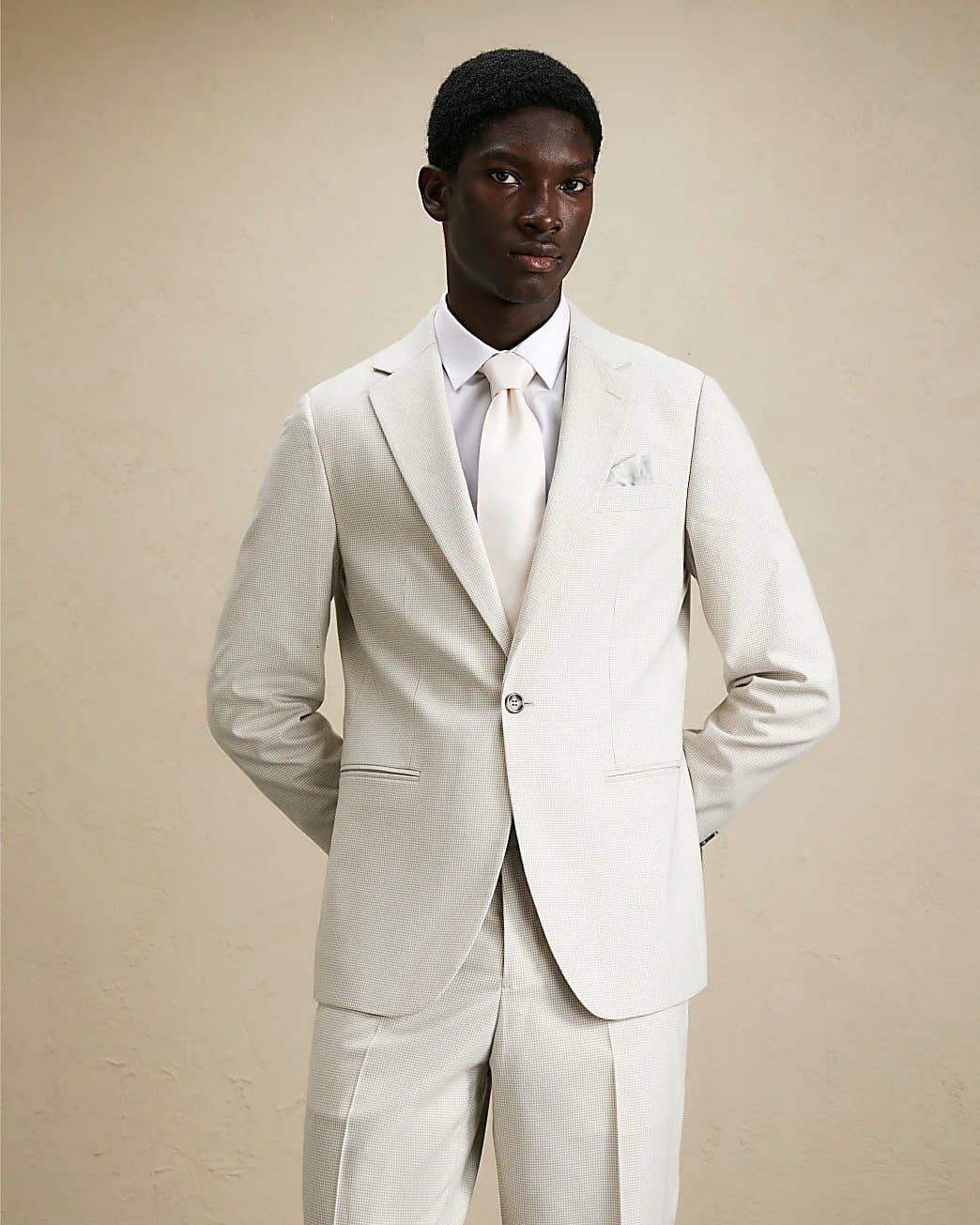 River Island Mens River Island Grey Slim Fit Puppytooth Suit Jacket