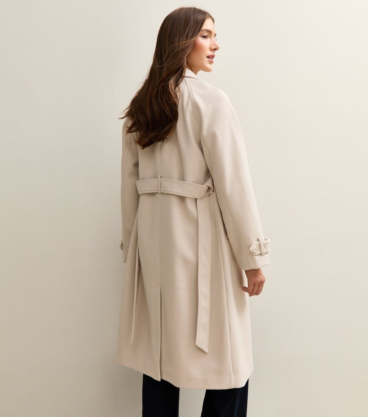 New Look Women's Off White Brushed Double Breasted Trench Coat New Look - 4